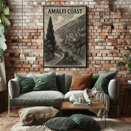 Amalfi Coast Poster Sea View Print Coastal Decor Wall Art