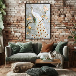 White Peacock Elegance Cultural or Heritage Poster