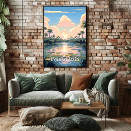 Serene Everglades Sunrise Tranquility National Park Poster