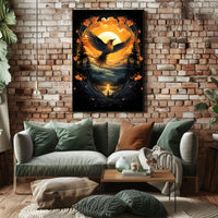 Flight At Sunset Poster