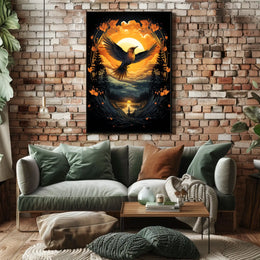 Flight At Sunset Poster