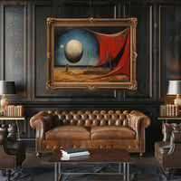 Surreal Spheres in Desert Landscape Artistic Poster