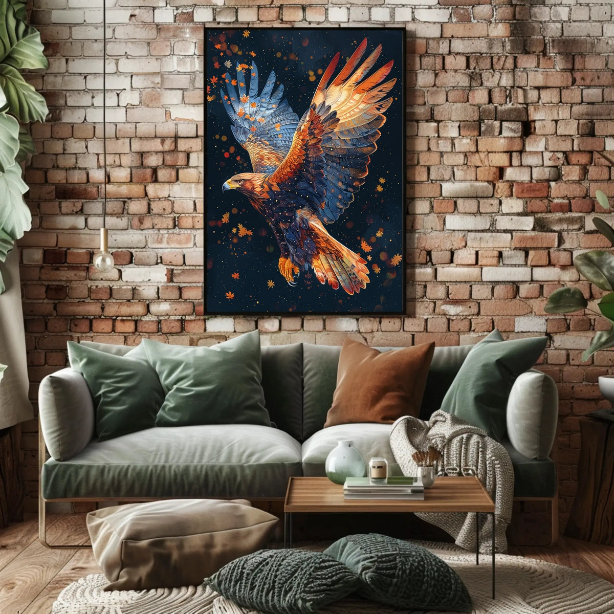 Majestic Eagle in Flight Autumn Art Poster