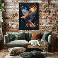 Majestic Eagle in Flight Autumn Art Poster