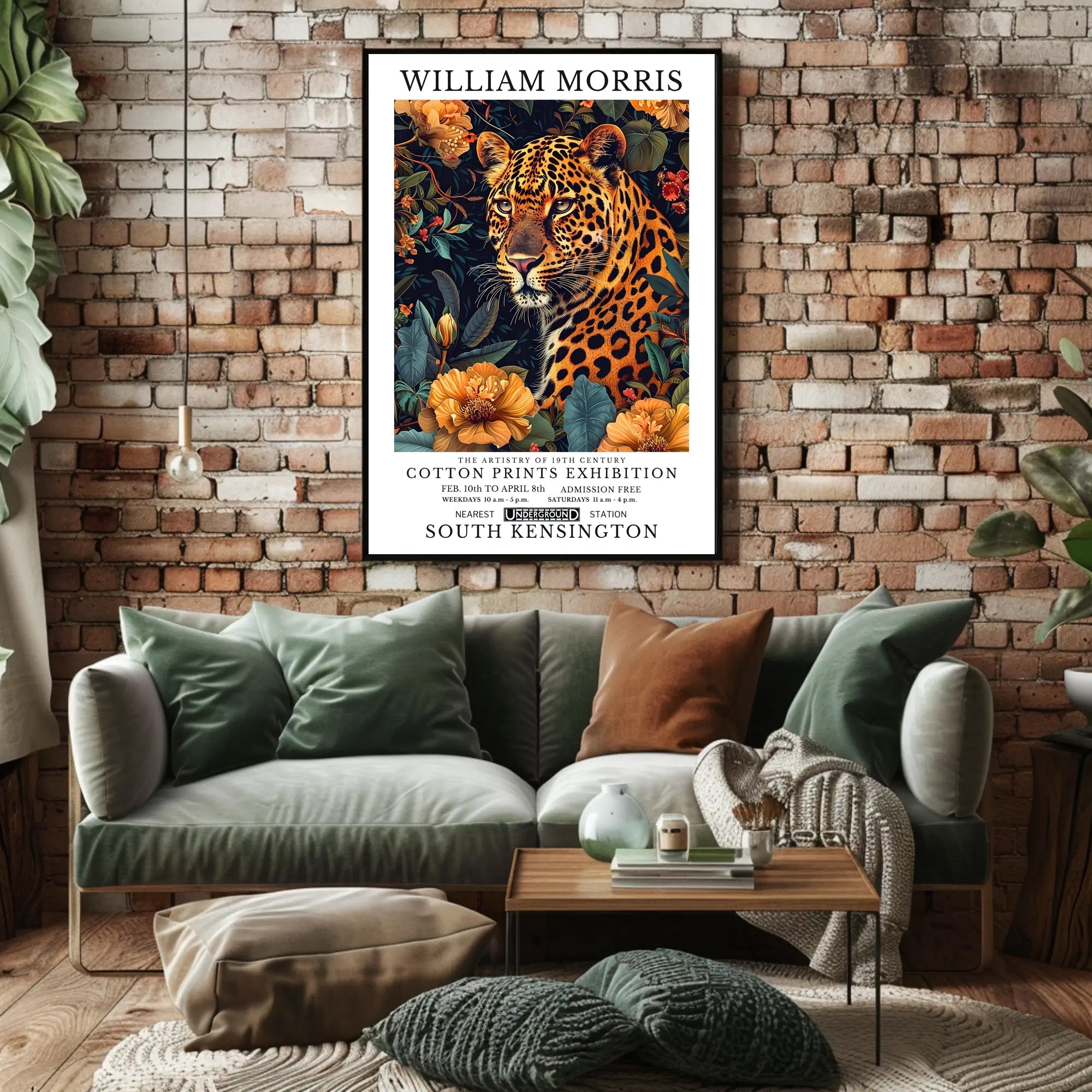 William Morris Exhibition 19th-Century Cotton Prints Artistic Poster