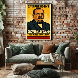 Grover Cleveland 24th President of the United States Inked Comic Style Poster