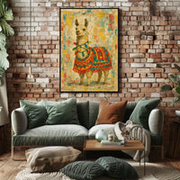 Festive Llama Art Poster