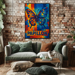 Papillon Mosaic Art Poster