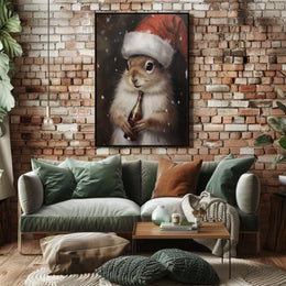 Festive Squirrel Celebration Poster