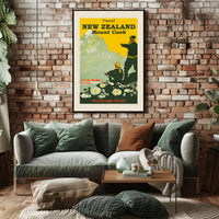 Mount Cook Adventure Exploration New Zealand Travel Poster