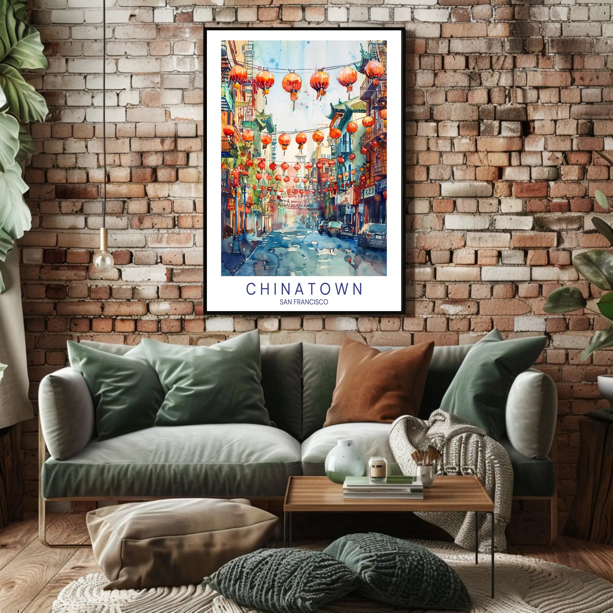 Chinatown San Francisco Watercolor Urban or Cityscape Poster PosterGoat