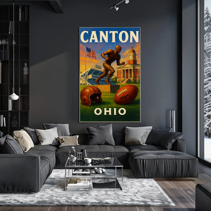 Canton Ohio Football Heritage Hall Travel Poster