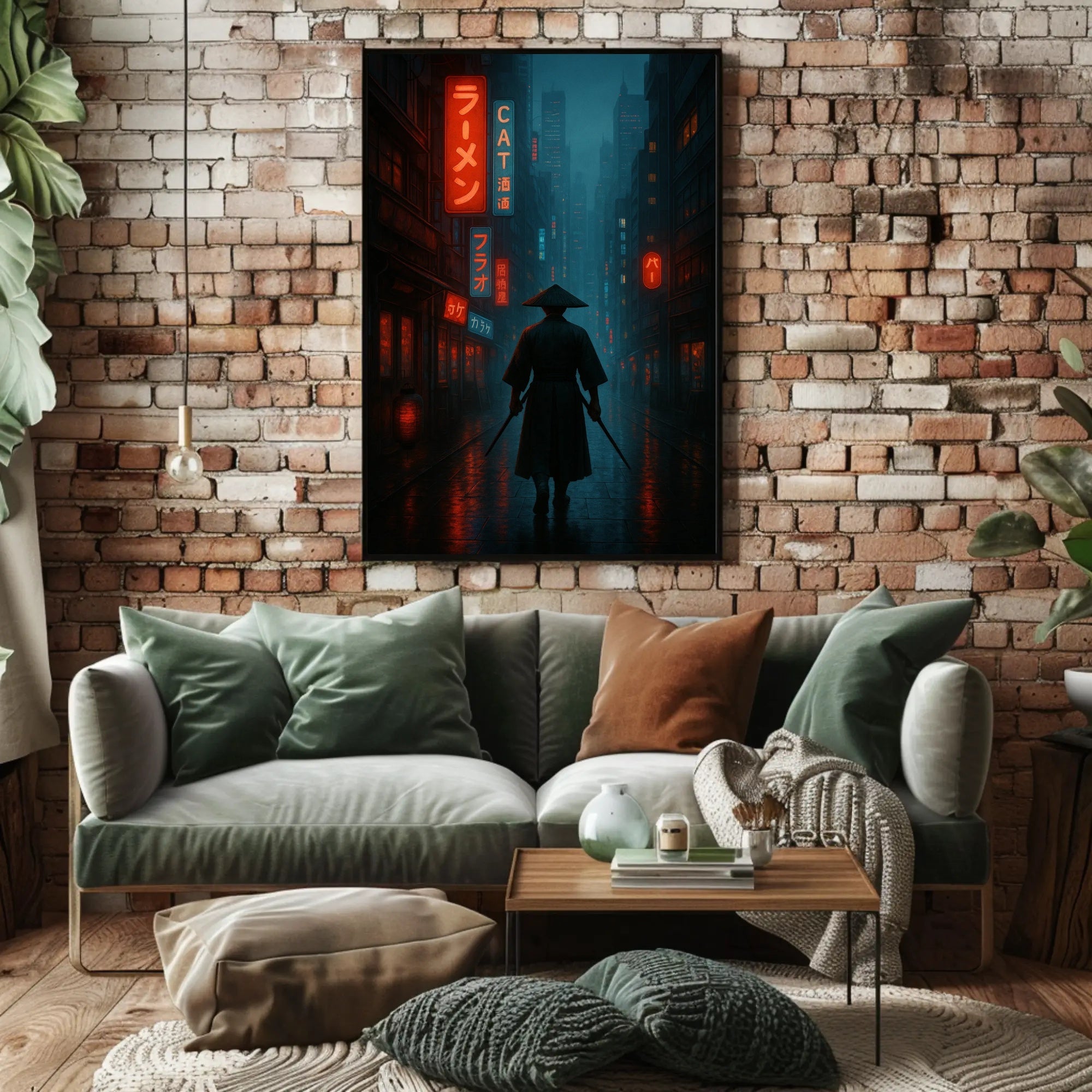 Neo-Noir Cyberpunk Cityscape: Futuristic Sci-Fi Poster