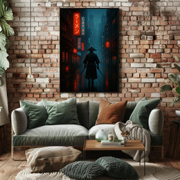 Neo-Noir Cyberpunk Cityscape: Futuristic Sci-Fi Poster