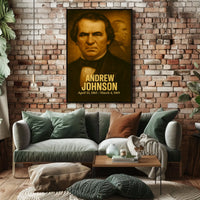 Andrew Johnson Presidential Poster Vintage Analog Film Aesthetic Historic Portrait Wall Art Print