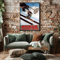Norway: The Home of Skiing Poster PosterGoat