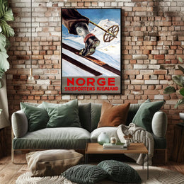 Norway: The Home of Skiing Poster PosterGoat