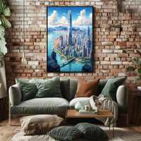 Skyline Of Modern Metropolis Modern Poster