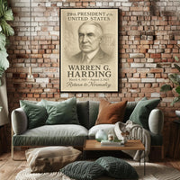 Warren G Harding 29th President Sketch Poster Art Print PosterGoat