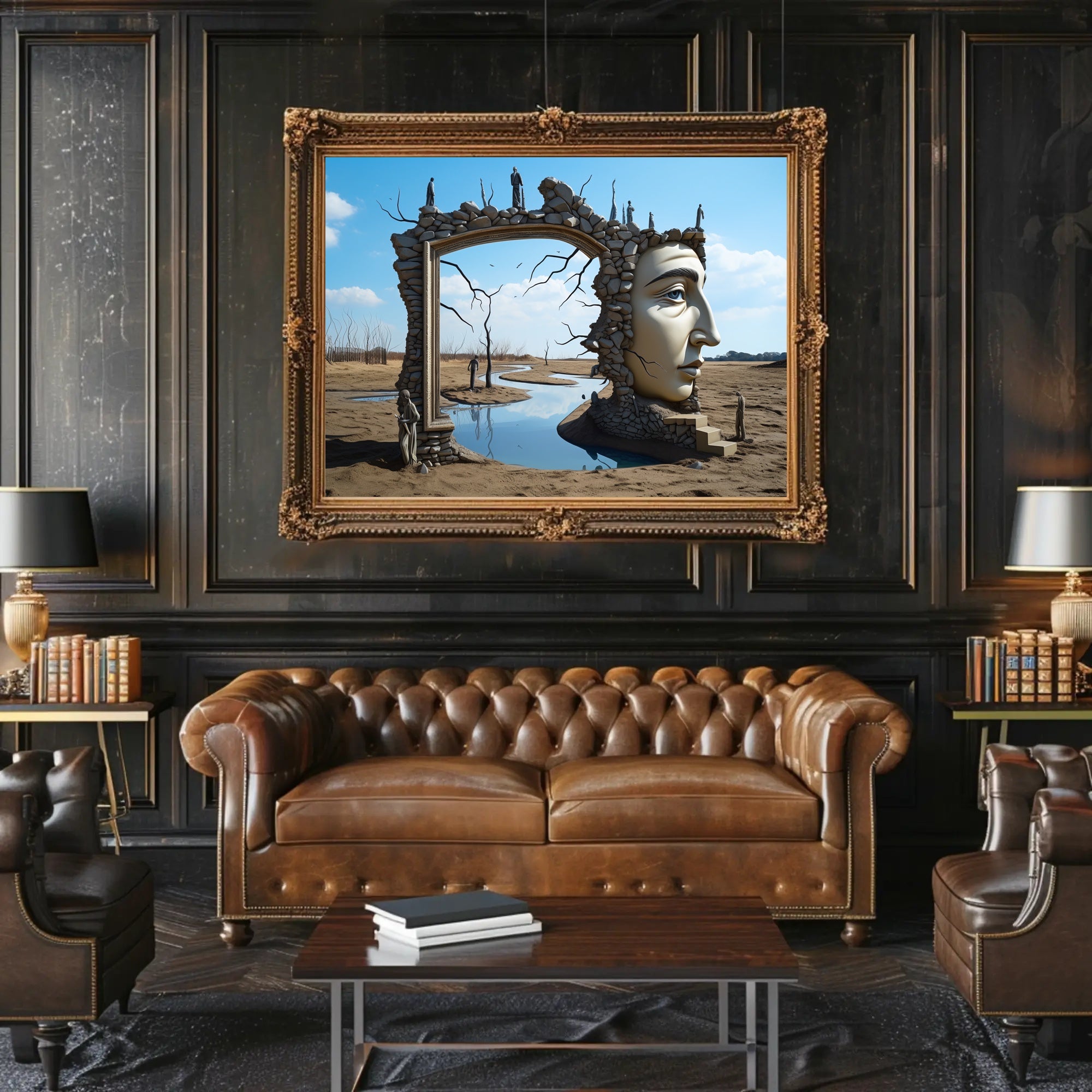 Surreal Desert Landscape Art: Abstract or Artistic Poster