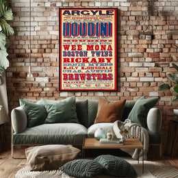 Houdini's Daring Escape Show Vintage Cultural Poster