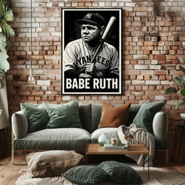 Babe Ruth Legendary Baseball Icon Poster