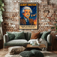 Einstein Relativity Theory Vintage Science Study Poster