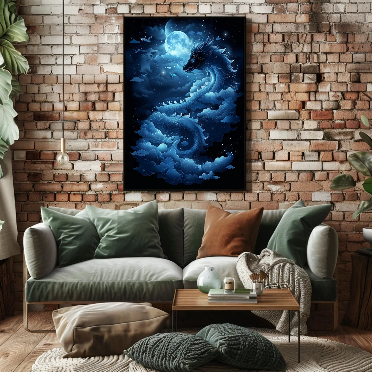 Mystical Dragon Celestial Fantasy Art Poster