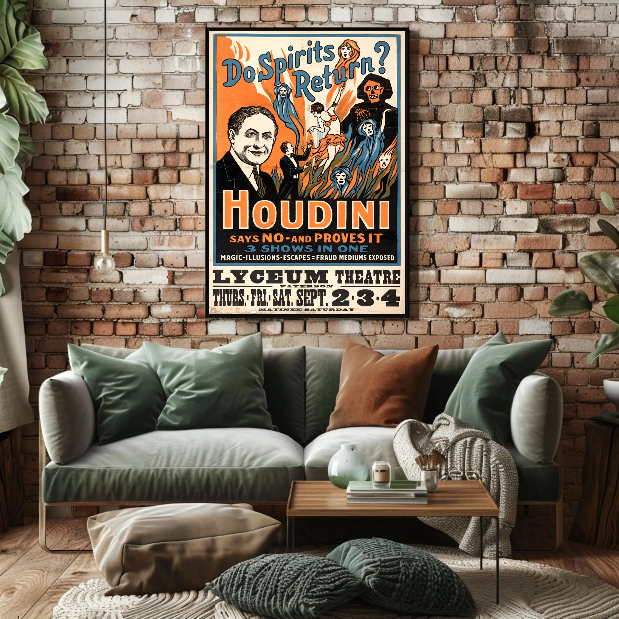 Houdini Magic Illusion Show Vintage Cultural Poster