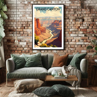 Grand Canyon Travel Poster Vintage National Park Print