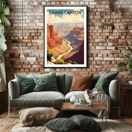 Grand Canyon Travel Poster Vintage National Park Print