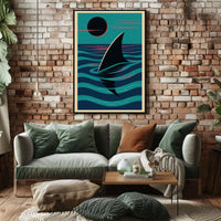 Serene Waters Shark Fin At Dusk Poster