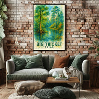 Big Thicket Texas Watercolor Nature Poster Art
