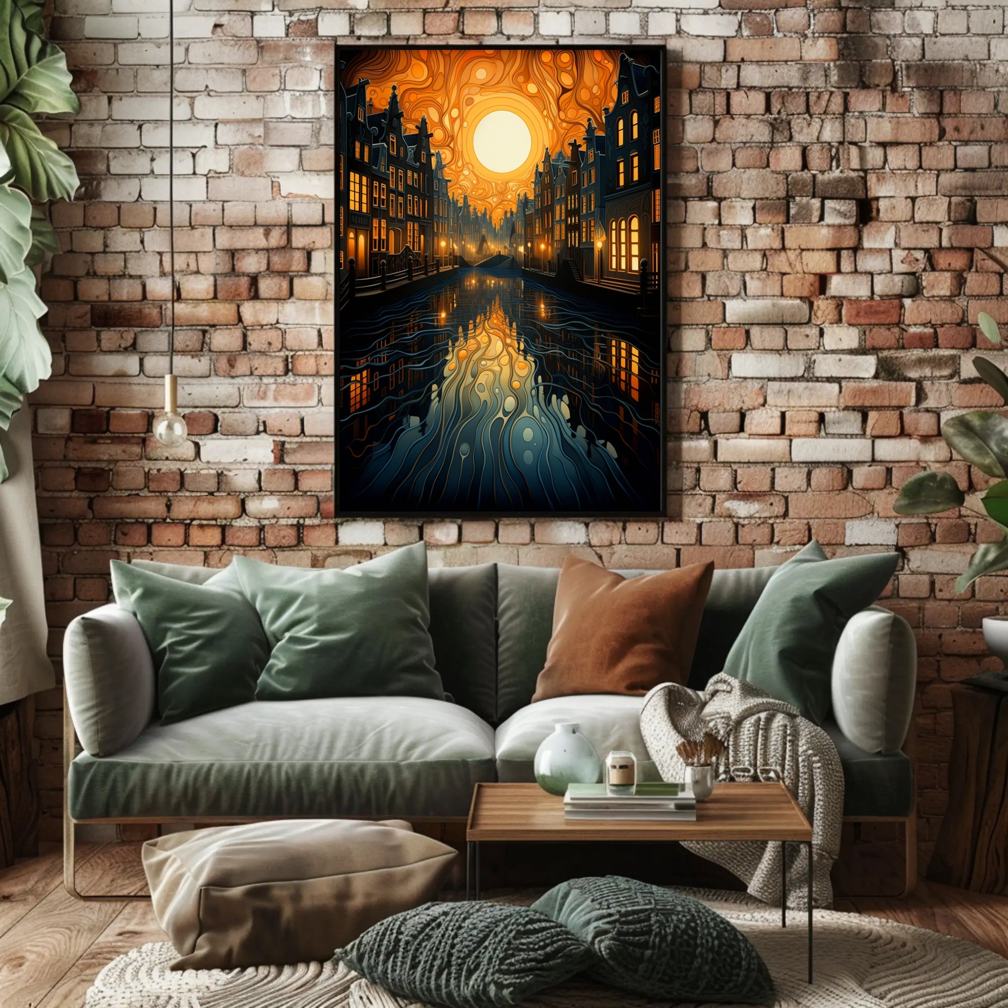 Dreamy Canal At Sunset Poster