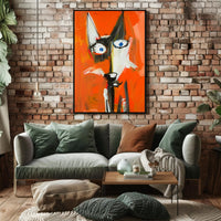 Abstract Fox Wall Art Poster Minimalist Animal Print