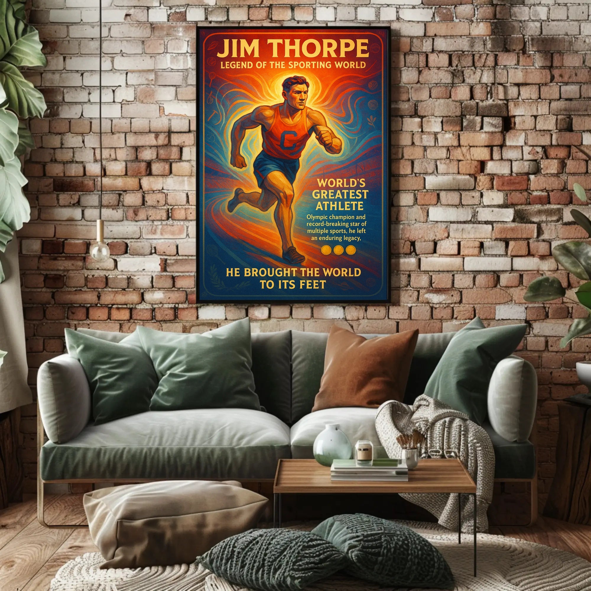Jim Thorpe Vintage Tribute Sports Poster