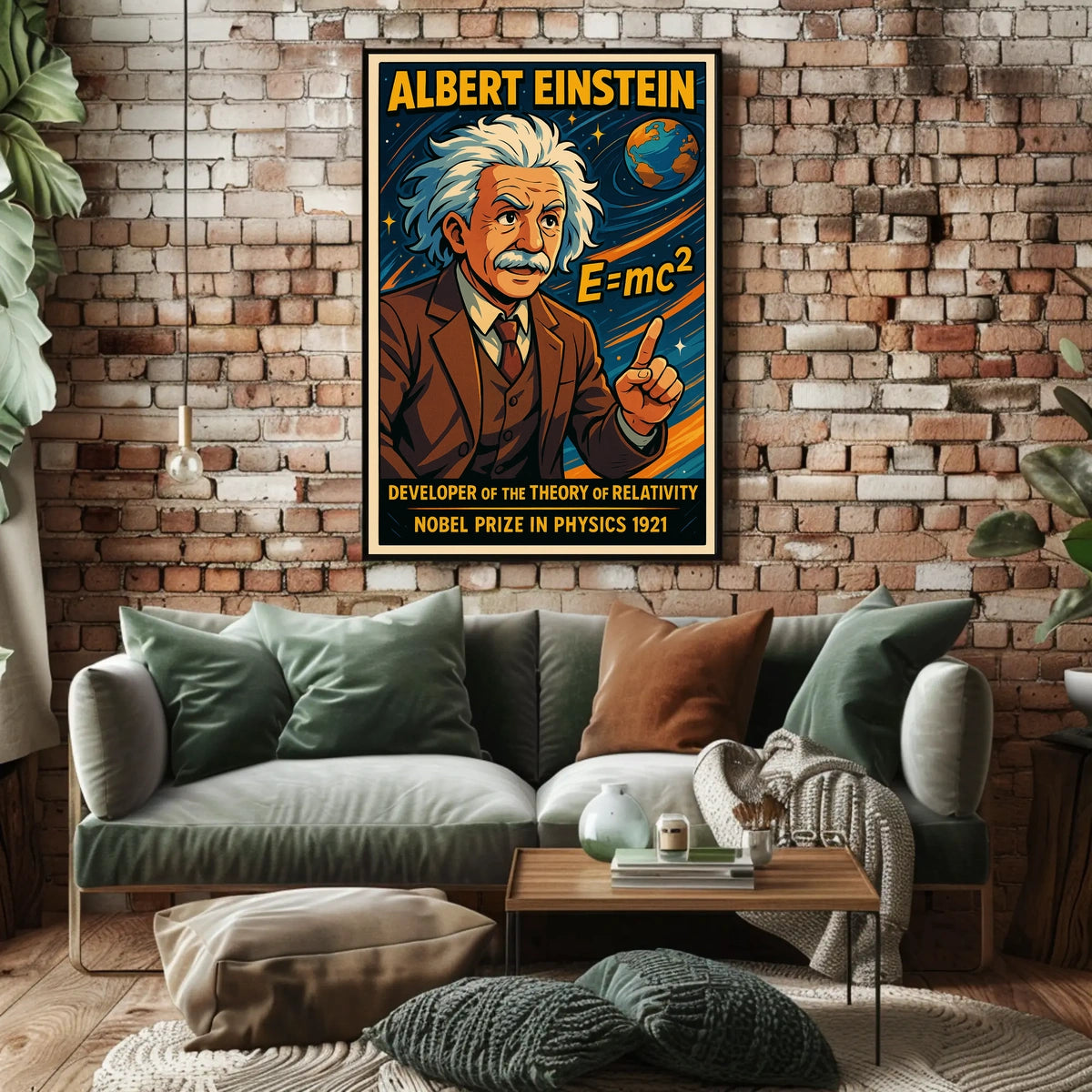 Albert Einstein Iconic Relativity Theory Vintage Scientific Collectors Wall Decor Poster