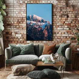 Majestic Snow-Capped Mountain Sunrise Photorealistic Poster