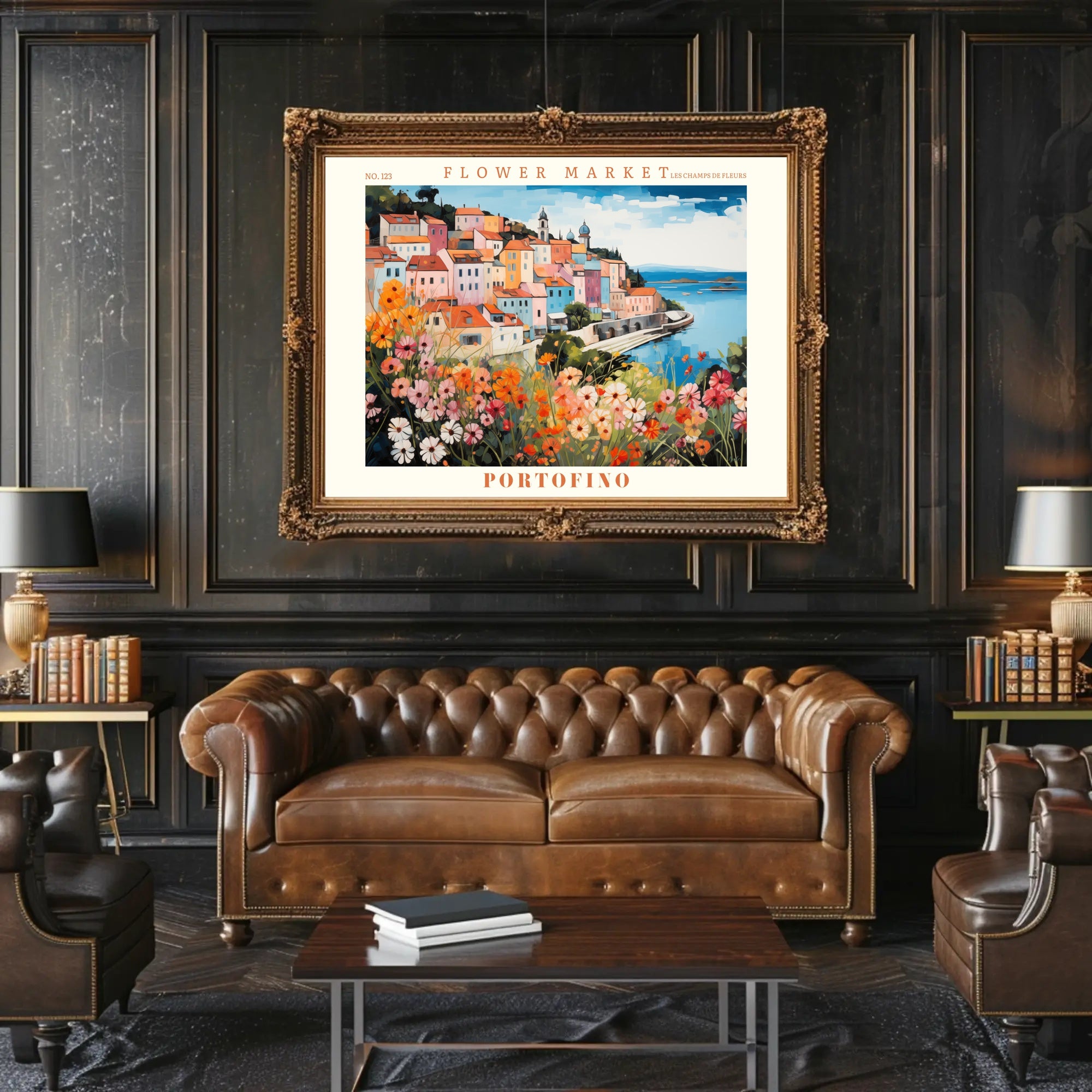 Picturesque Portofino Coastal Scene Travel Poster