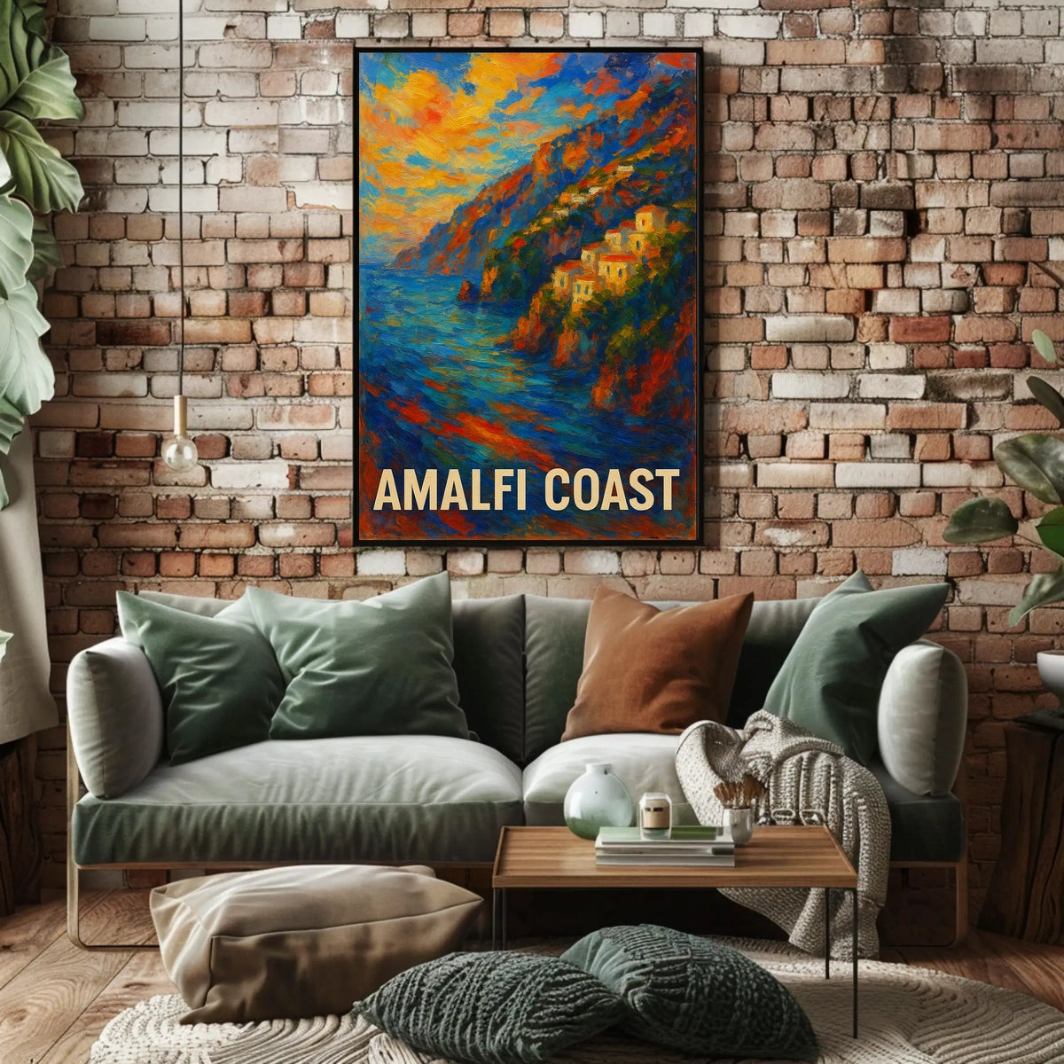 Amalfi Coast Poster Wall Art Scenic Seaside Premium Print
