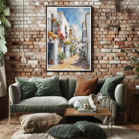Quaint Mediterranean Street Poster PosterGoat
