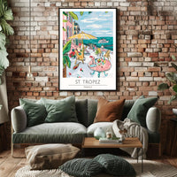 St. Tropez Sunlit Terrace Poster PosterGoat