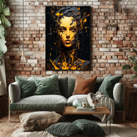 Dynamic Abstract Portrait: Explosive Modern Art Poster