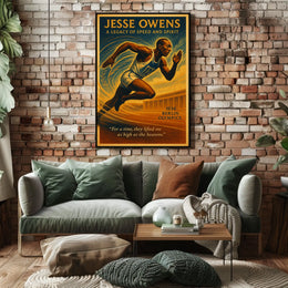 Jesse Owens Vintage Olympic Triumph Art Poster