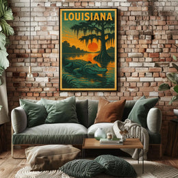 Louisiana Bayou Sunset Poster