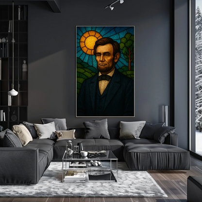 Abraham Lincoln Stained Glass Portrait Poster