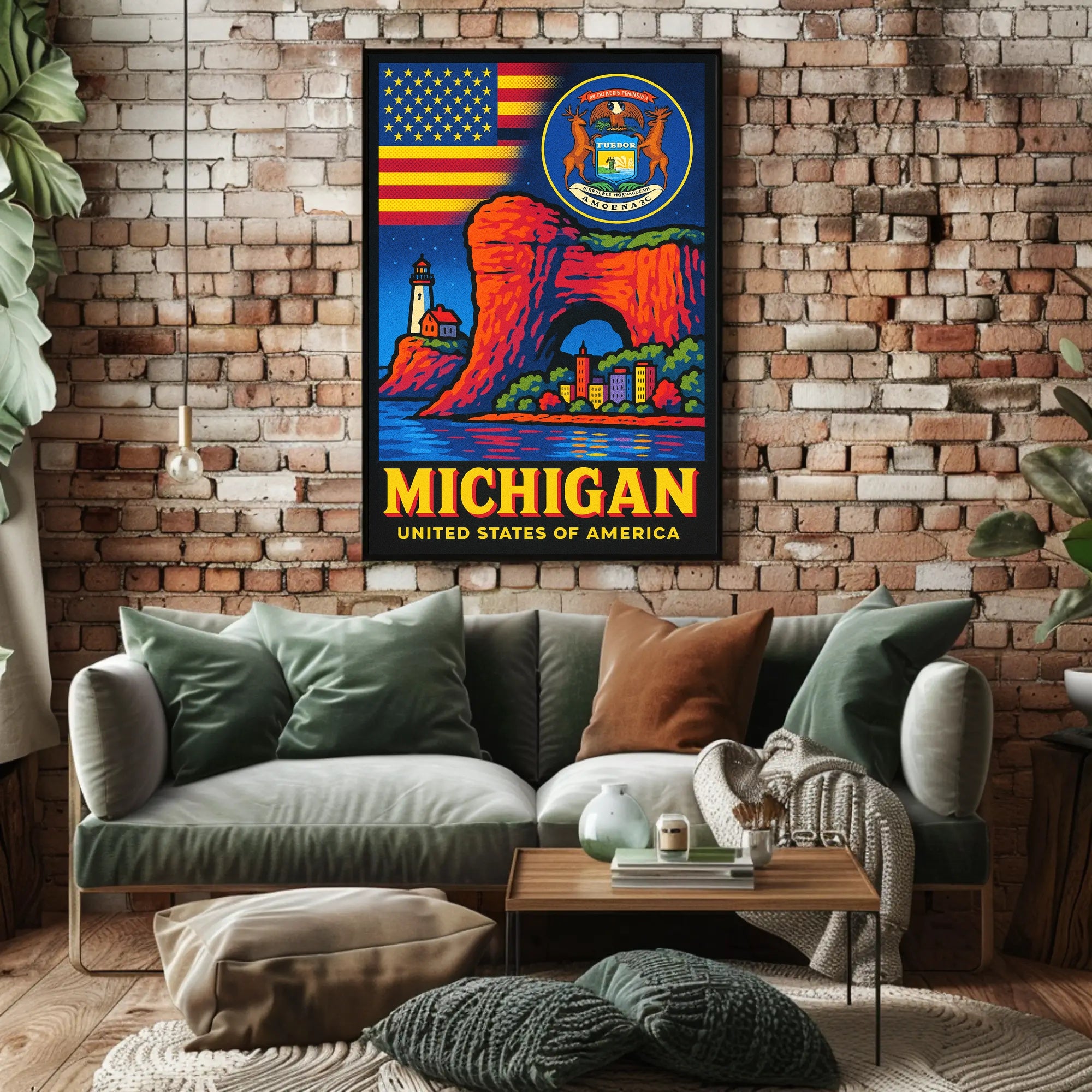 Michigan United States of America Poster PosterGoat