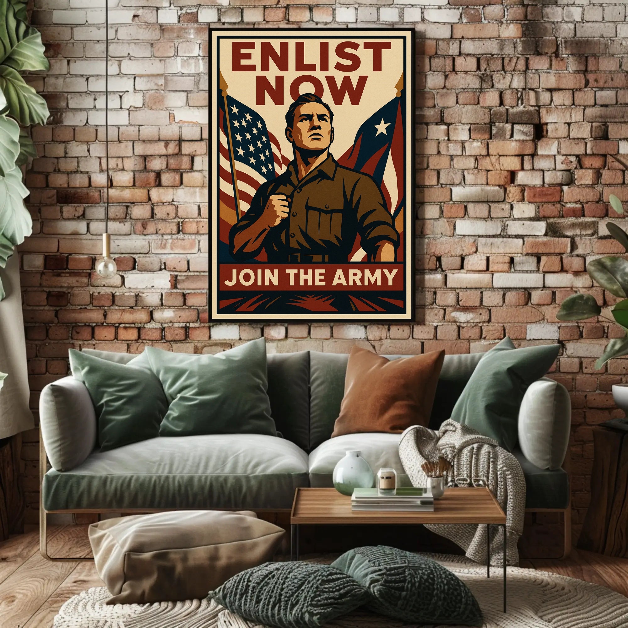 Patriotic US Army Vintage Military Recruitment Poster PosterGoat