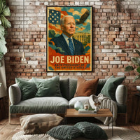 Joe Biden 46th President of the United States Layered Digital Collage Poster