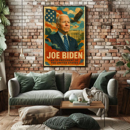 Joe Biden 46th President of the United States Layered Digital Collage Poster